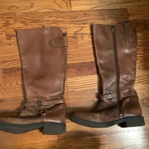 Brown riding-style boots